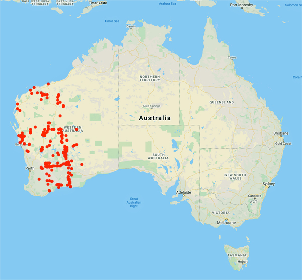 collecting locality map for 'Brockway, G.E.'