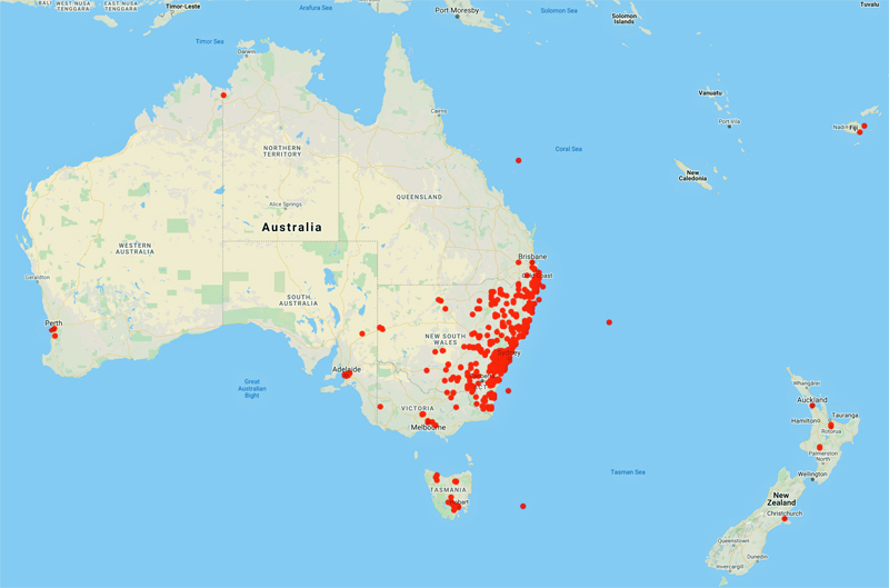 collecting locality map for 'Cheel, E.'