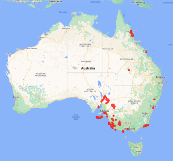 collecting locality map for 'Christensen, T.'