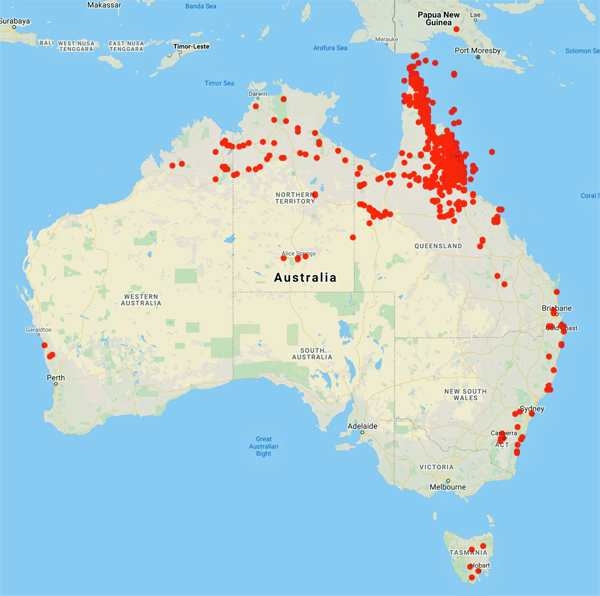 collecting locality map for 'Gray, B.'