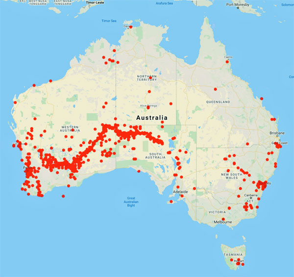 collecting locality map for 'Helms, R.'