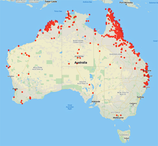 collecting locality map for 'Hyland, B.'