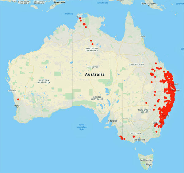 collecting locality map for 'Johnston, R.D.'