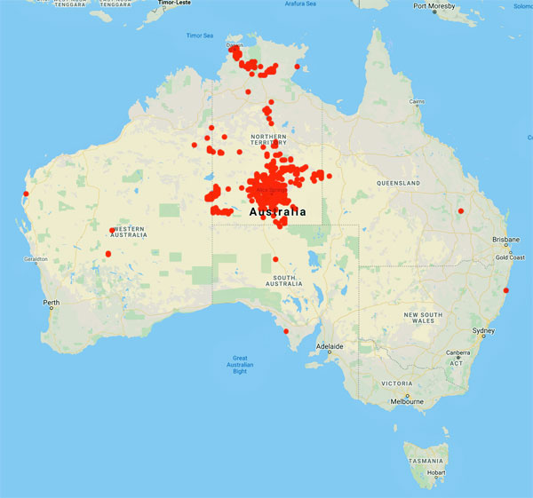 collecting locality map for 'Nelson, D.J.'