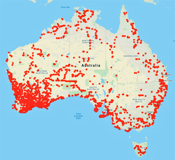 collecting locality map for 'Nicholle, D.'