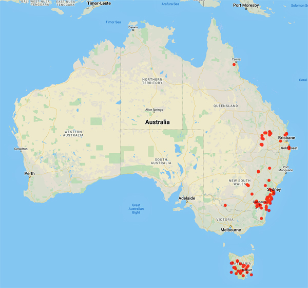 collecting locality map for 'Richardson, M.M.'