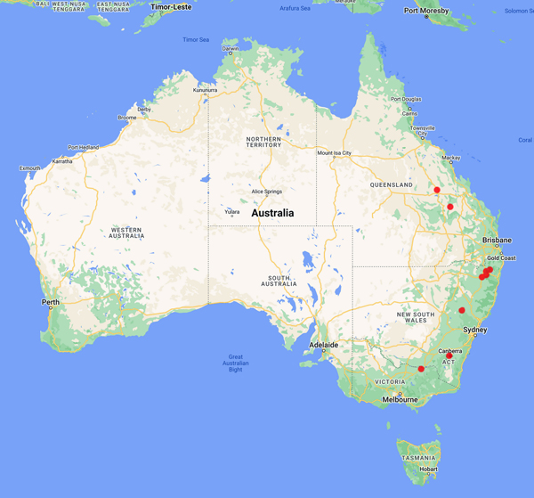 collecting locality map for 'White-Haney, J.'