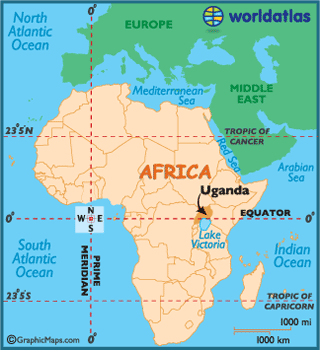 Uganda Africa map